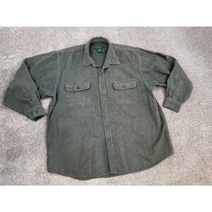 Northwest Winterweight Mens 2XL‎ Olive Green Flannel Shirt 100% Cotton
